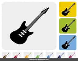 Vector gratuito colección de iconos de guitarra eléctrica