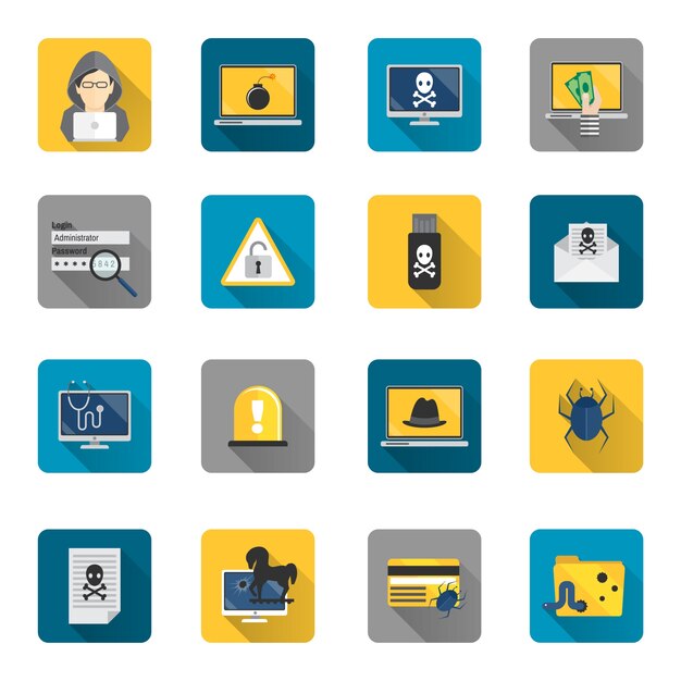Colección de iconos de hacking