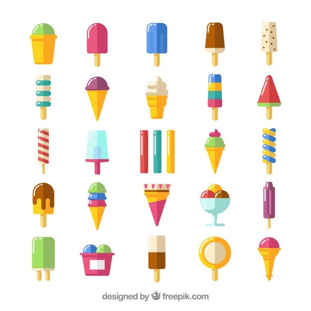 Vector gratuito colección de iconos de helado