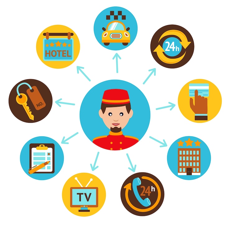 Vector gratuito colección de iconos de hotel