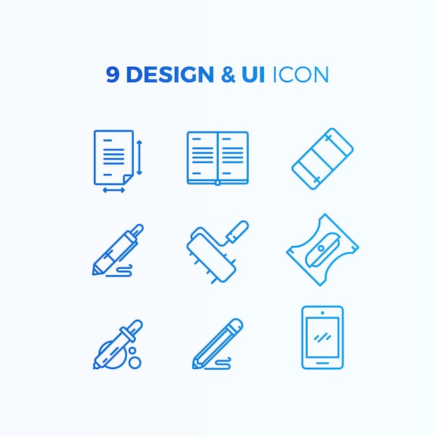 Colección de iconos de interfaz de usuario y diseño