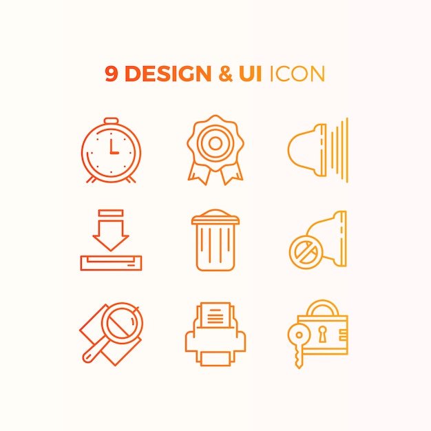 Vector gratuito colección de iconos de interfaz de usuario