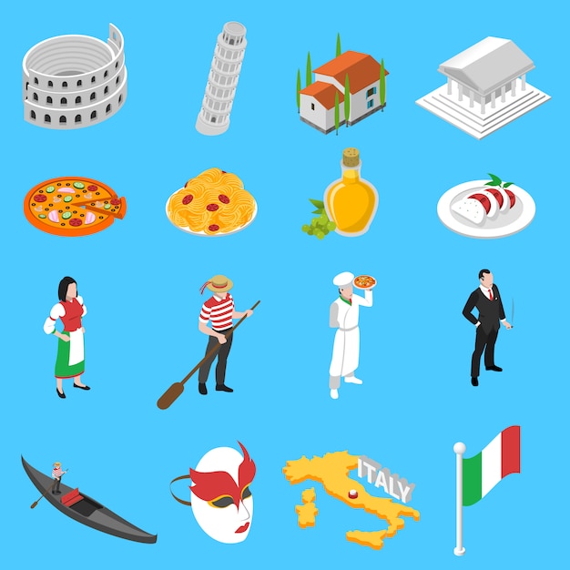 Vector gratuito colección de iconos isométricos de las tradiciones culturales alemanas