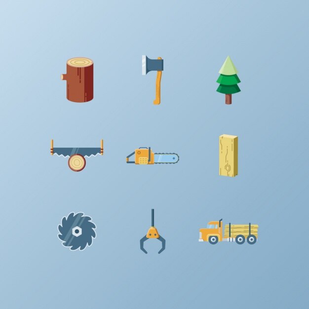 Colección de iconos de leñador