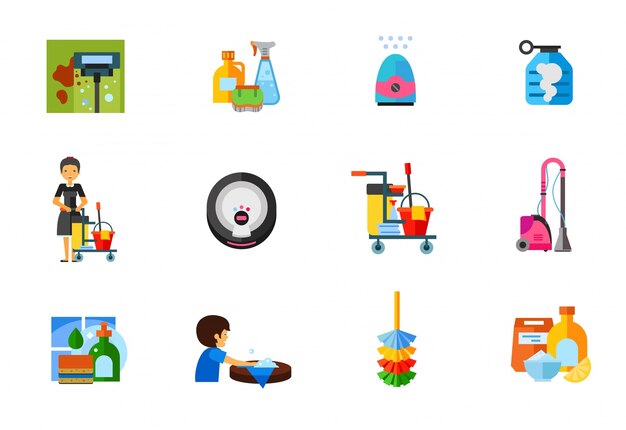 Colección de iconos de limpieza