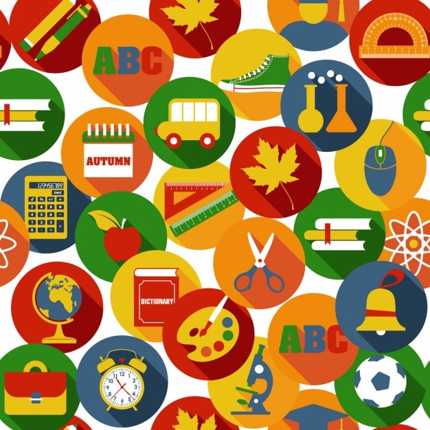 Colección de iconos de material escolar