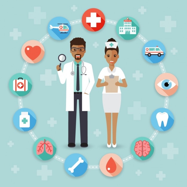 Vector gratuito colección de iconos de medicina