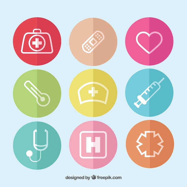 Vector gratuito colección de iconos de médicos