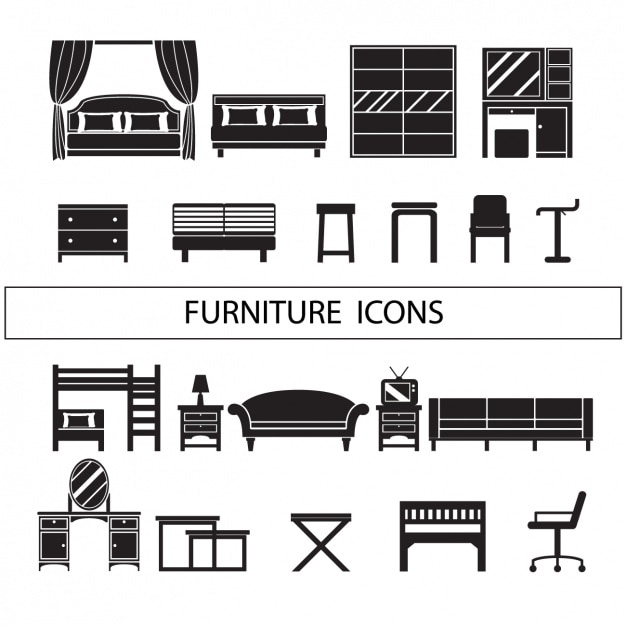 Colección de iconos de mobiliario