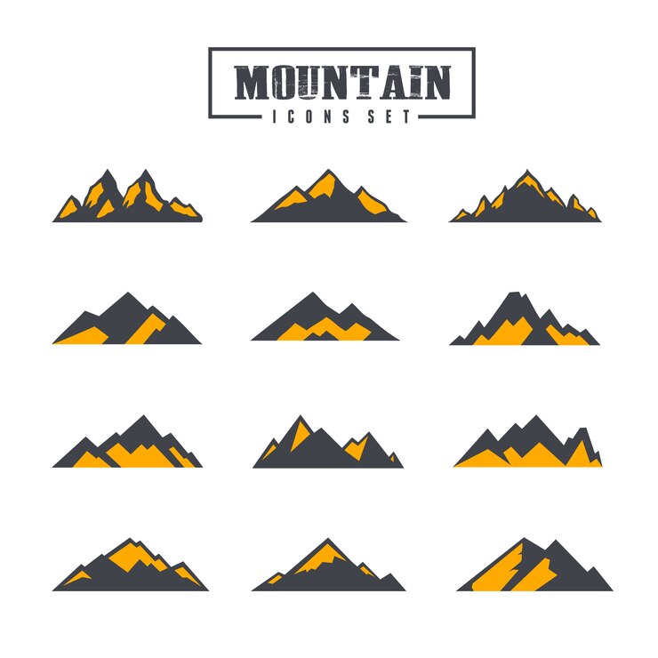 Vector gratuito colección de iconos de montaña