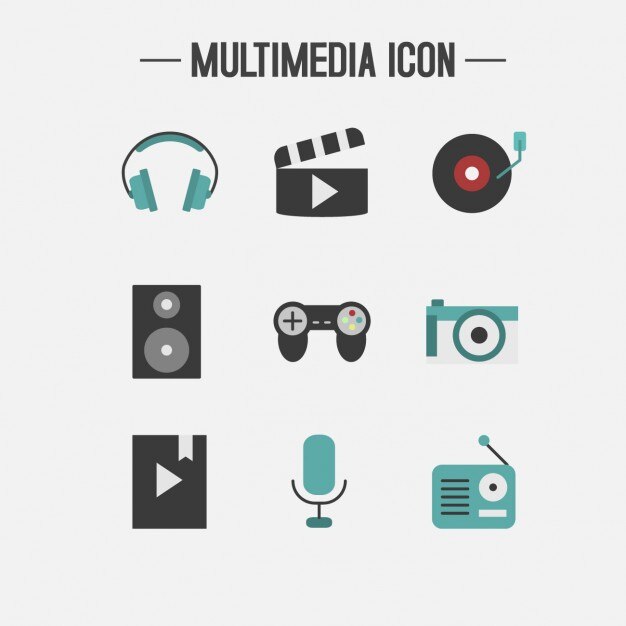 Colección de iconos multimedia