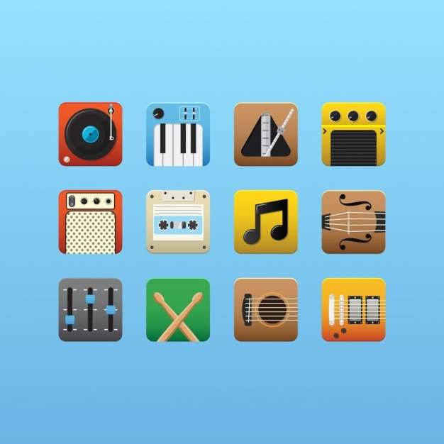 Vector gratuito colección de iconos de música