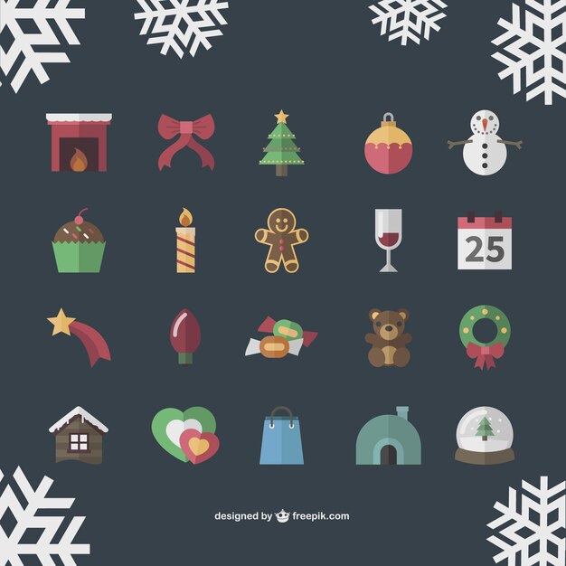 Colección de los iconos de Navidad vintage