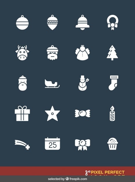 Vector gratuito colección de iconos de navidad