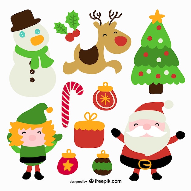 Vector gratuito colección de iconos de navidad