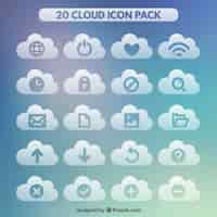 Vector gratuito colección de iconos de la nube de internet