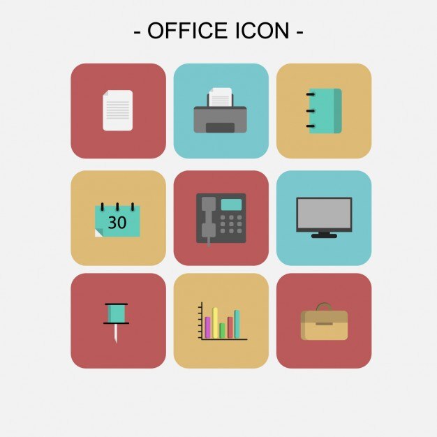 Colección de iconos de oficina