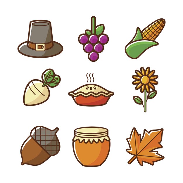 Colección de iconos de otoño