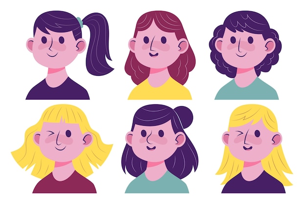 Colección de iconos de perfil dibujados a mano creativos