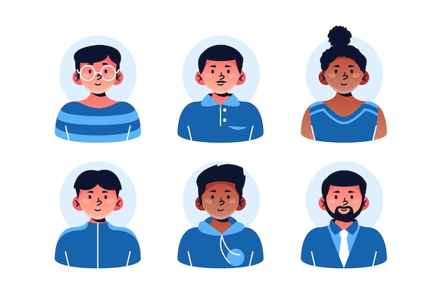 Colección de iconos de perfil dibujados a mano creativos