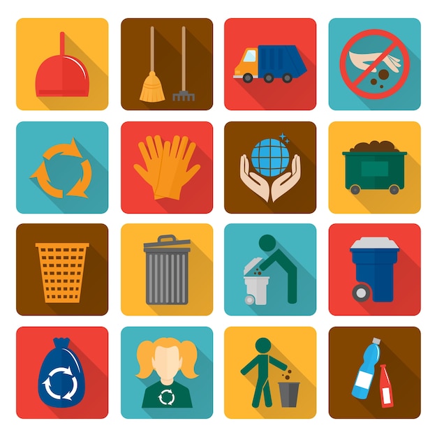 Vector gratuito colección de iconos de reciclaje