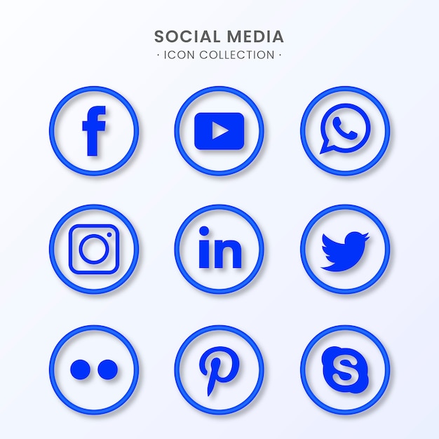 Colección de iconos de redes sociales