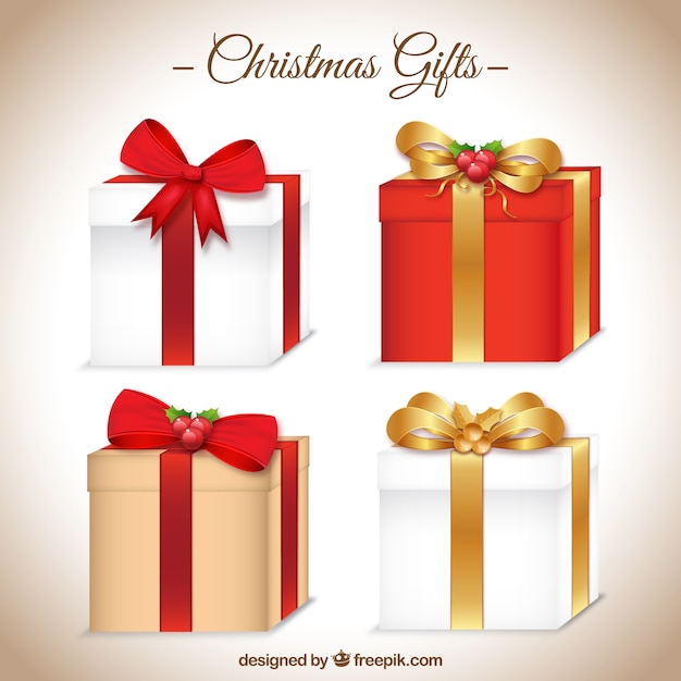 Vector gratuito colección de iconos de regalos de navidad