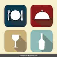 Vector gratuito colección de iconos de restaurante