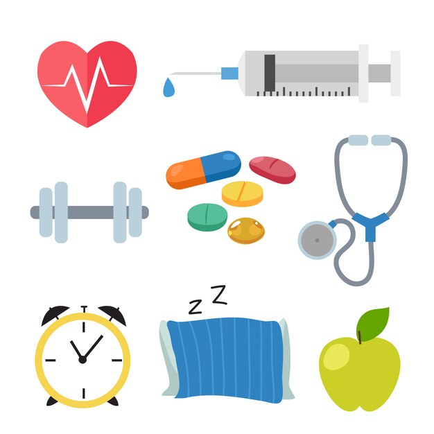Colección de iconos de salud