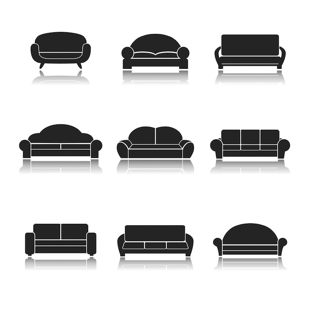 Colección de iconos de sofás