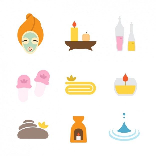 Colección de iconos de spa