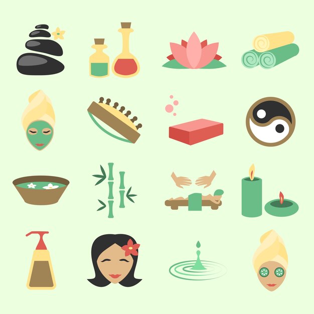 Colección de iconos de spa