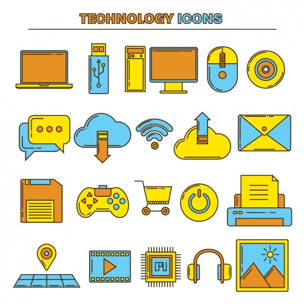 Colección de iconos de tecnología