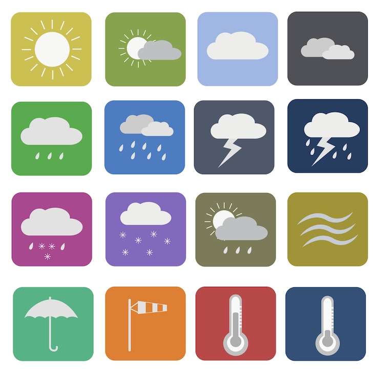 Vector gratuito colección de iconos del tiempo