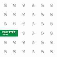 Vector gratuito colección de iconos de tipos de archivos