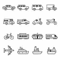 Vector gratuito colección de iconos de transporte