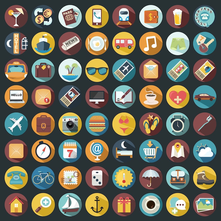 Vector gratuito colección de iconos de vacaciones