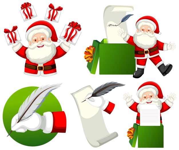 Colección de iconos de vectores de Navidad festiva