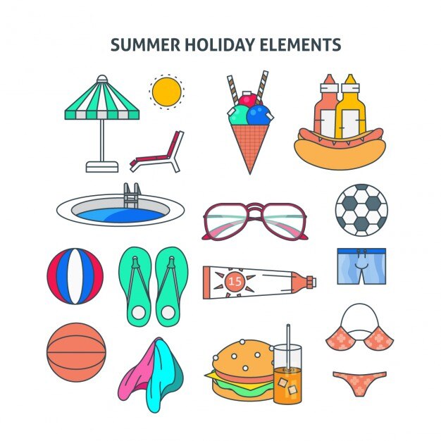 Colección de iconos de verano