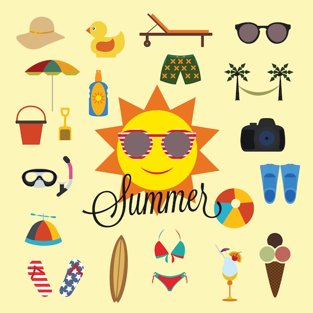 Colección de iconos de verano