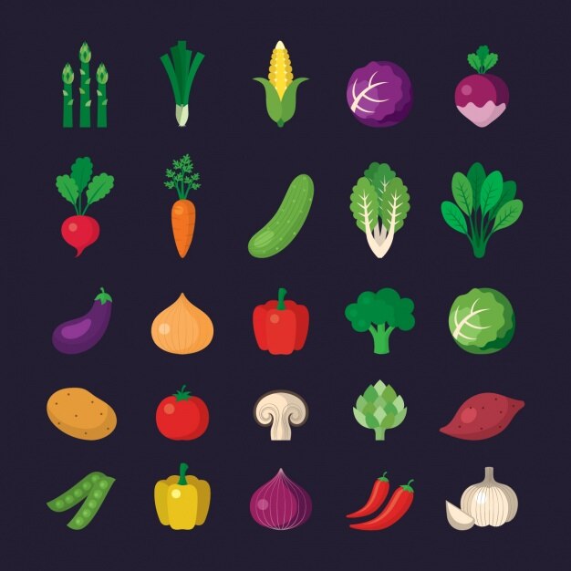 Colección de iconos de verduras
