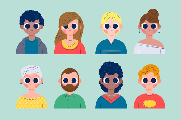 Vector gratuito colección de ilustración de avatares de personas