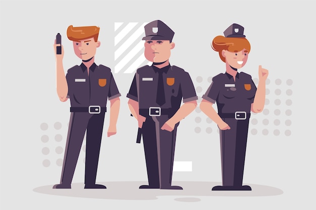 Vector gratuito colección de ilustración policial