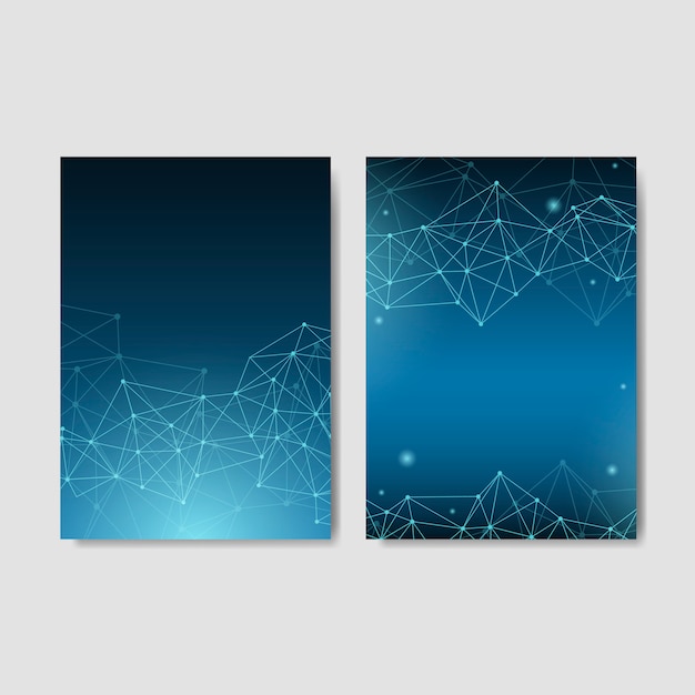 Colección de ilustración de red neuronal azul
