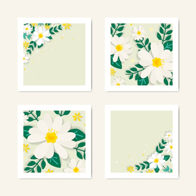 Vector gratuito colección de ilustraciones florales de primavera.