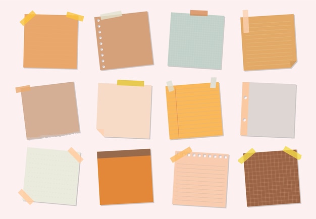 Colección de ilustraciones de notas adhesivas