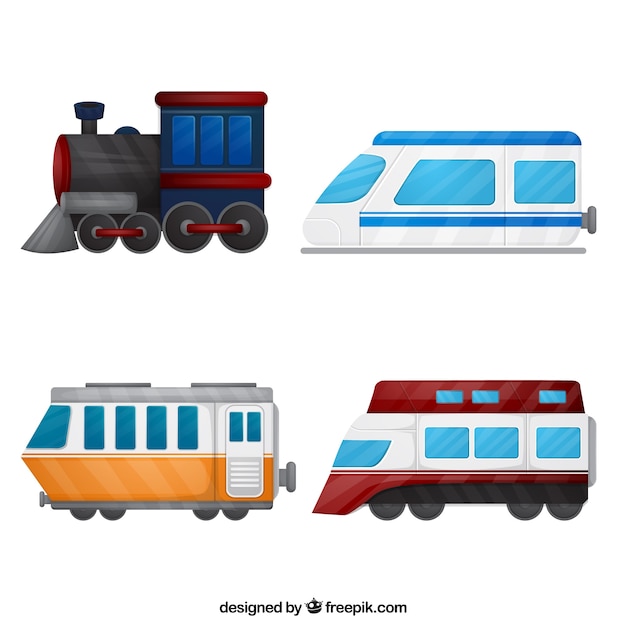 Colección de ilustraciones de trenes