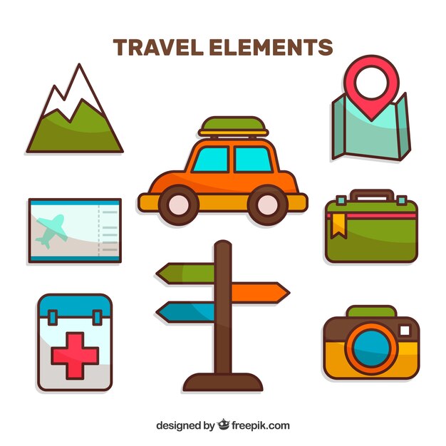 Colección de ilustraciones de viaje
