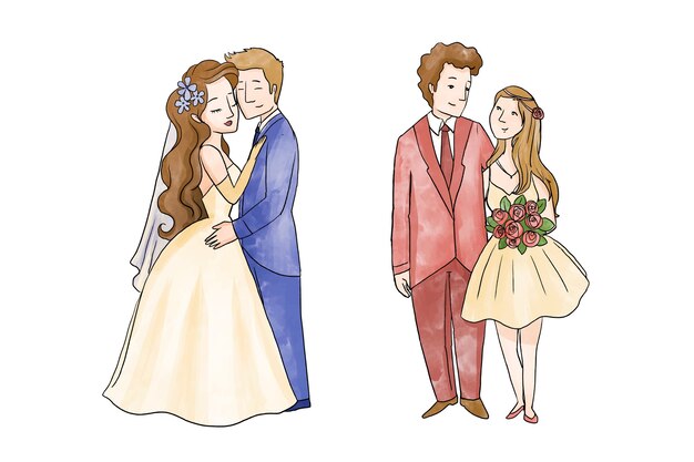 Colección ilustrada de novios
