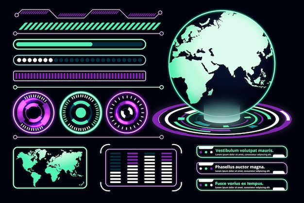 Colección de infografía futurista
